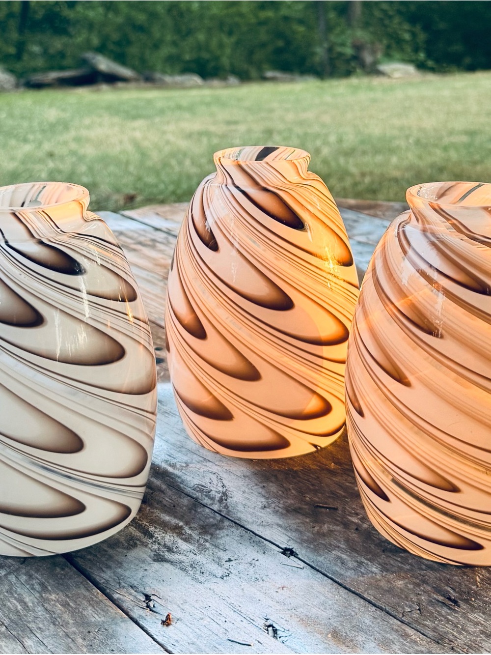 Westington Handblown Chocolate Drizzle Glass Lamp Shades 81410